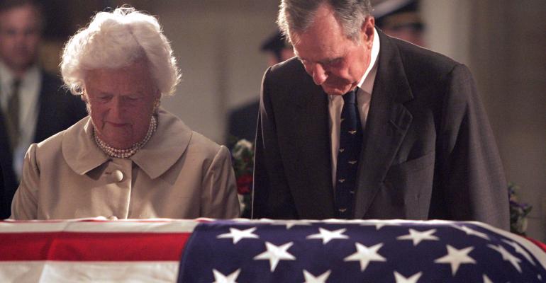 George and Barbara Bush Reagan funeral