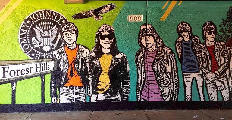 The Ramones Mural in Forest Hills