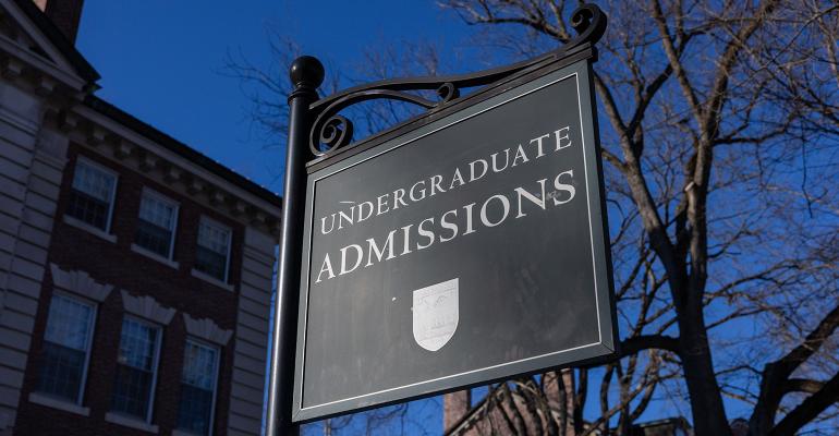 undergraduate admissions sign at Dartmouth University FAFSA