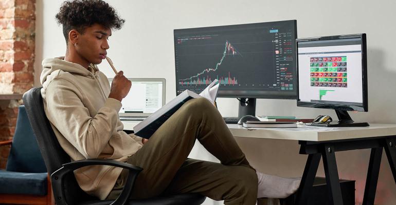 young person stock trading