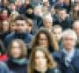 crowded street walking