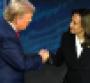 Kamala Harris Donald Trump shaking hands