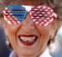 Retiree wearing American flag glasses