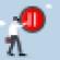 illustration of businessman pressing pause button