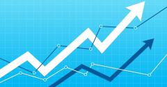 financial chart arrows fees margins